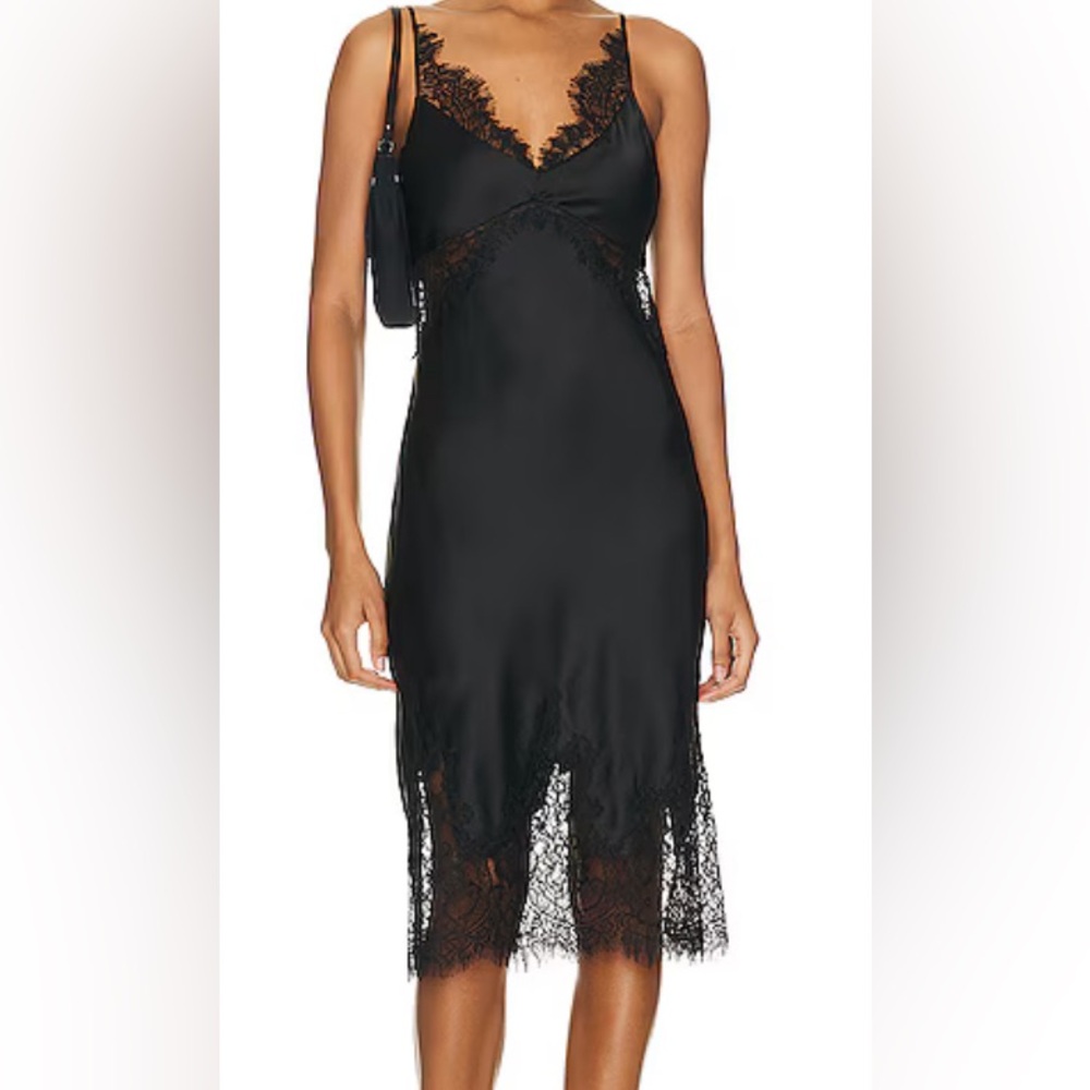 L’Agence Scotlyn Lace Trim Silk Dress. Size 4